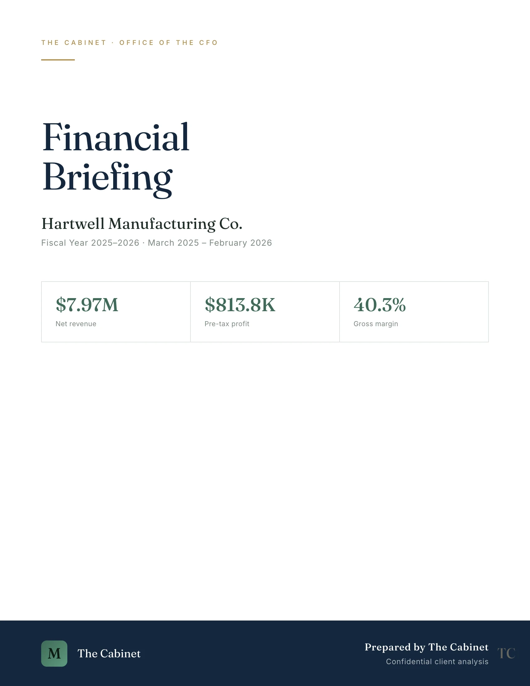 A CFO briefing