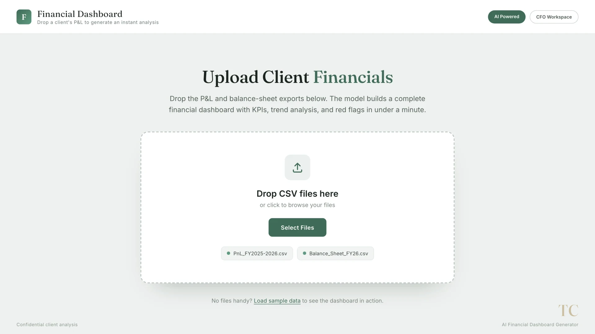 The financial dashboard