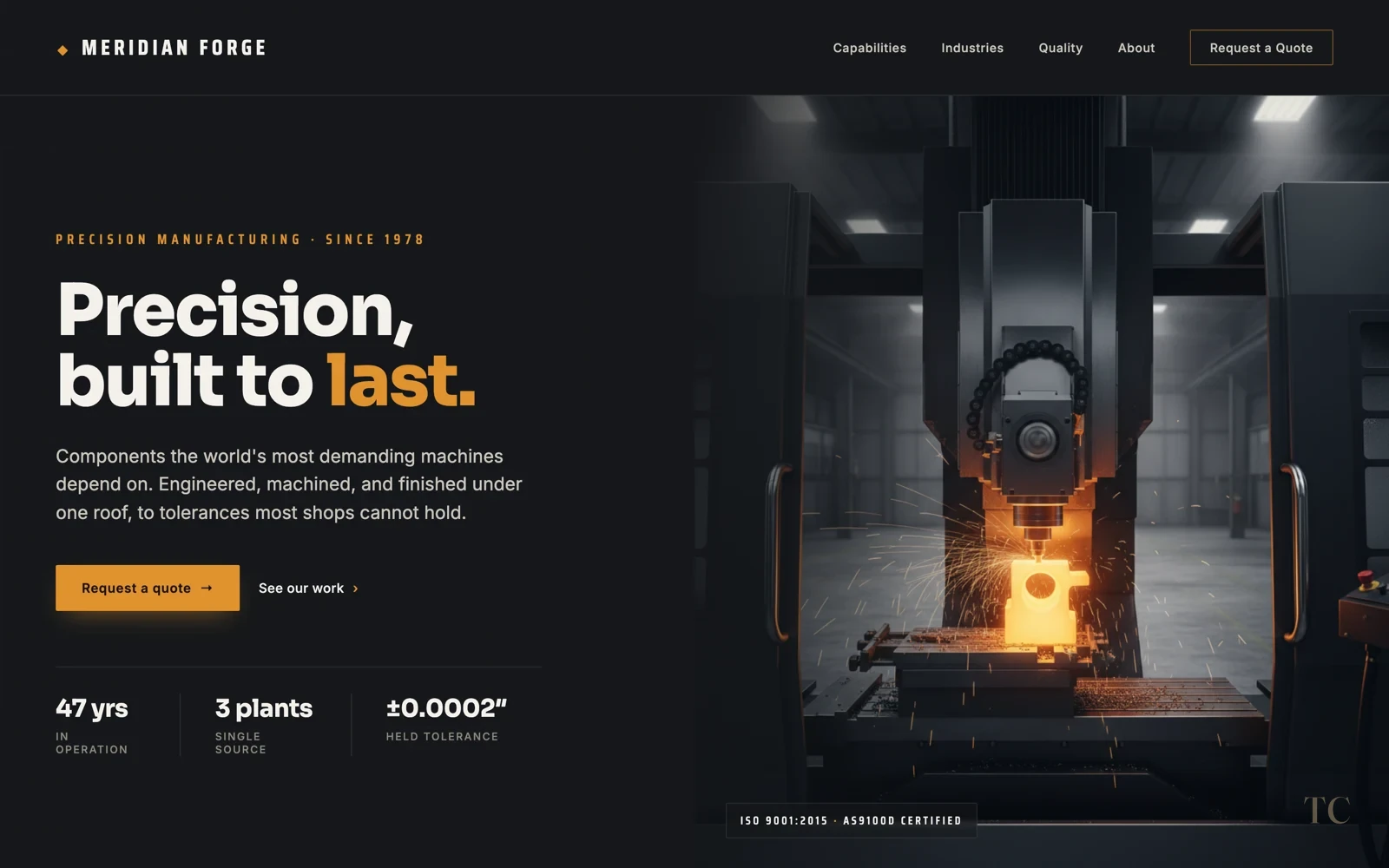 A bespoke website built by The Cabinet